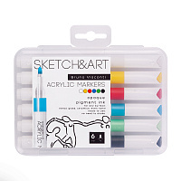 НАБОР МАРКЕРОВ АКРИЛОВЫХ "SKETCH&ART" 6 ЦВЕТОВ НАБОР МАРКЕРОВ АКРИЛОВЫХ "SKETCH&ART" 6 ЦВЕТОВ
