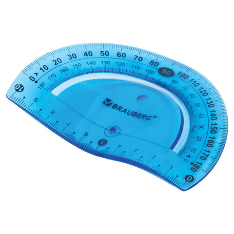 Транспортир 10 см гибкий BRAUBERG "FLEX", пластиковый, 180 градусов, Транспортир 10 см гибкий BRAUBERG "FLEX", пластиковый, 180 градусов,