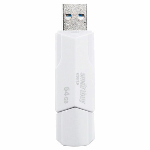 Флеш-диск 64GB SMARTBUY Clue USB 2.0, белый, SB64GBCLU-W Флеш-диск 64GB SMARTBUY Clue USB 2.0, белый, SB64GBCLU-W