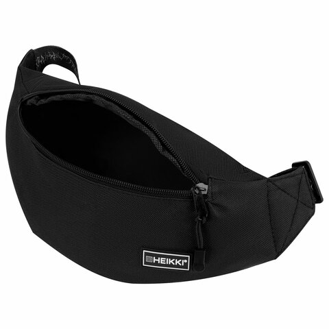 Сумка на пояс HEIKKI RIO (ХЕЙКИ), два отделения, регулируемый ремень, черная с