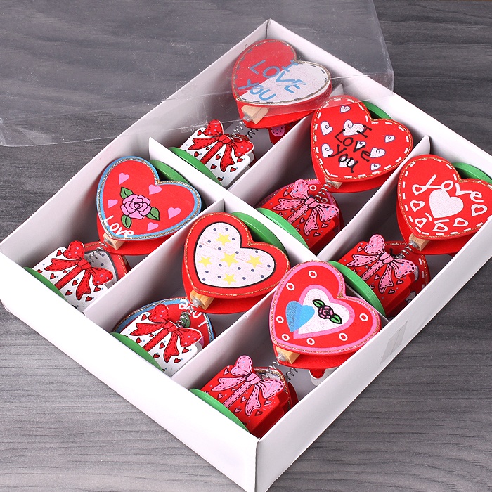 Сувенир "Сердце" зажим деревянный Сувенир "Сердце" зажим деревянный