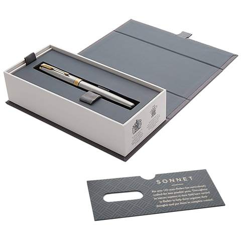 Ручка перьевая PARKER "Sonnet Core Stainless Steel GT", корпус Ручка перьевая PARKER "Sonnet Core Stainless Steel GT", корпус