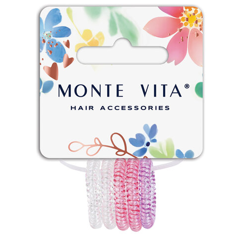 Резинки для волос НАБОР 5 шт., диаметр 2,5 см, пружинка, разные цвета, MONTE Резинки для волос НАБОР 5 шт., диаметр 2,5 см, пружинка, разные цвета, MONTE