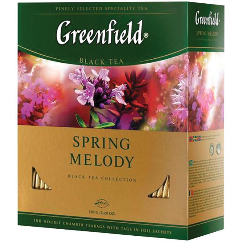 Чай Greenfield "Spring Melody", черный, с ароматом мяты, чабреца, 100 Чай Greenfield "Spring Melody", черный, с ароматом мяты, чабреца, 100