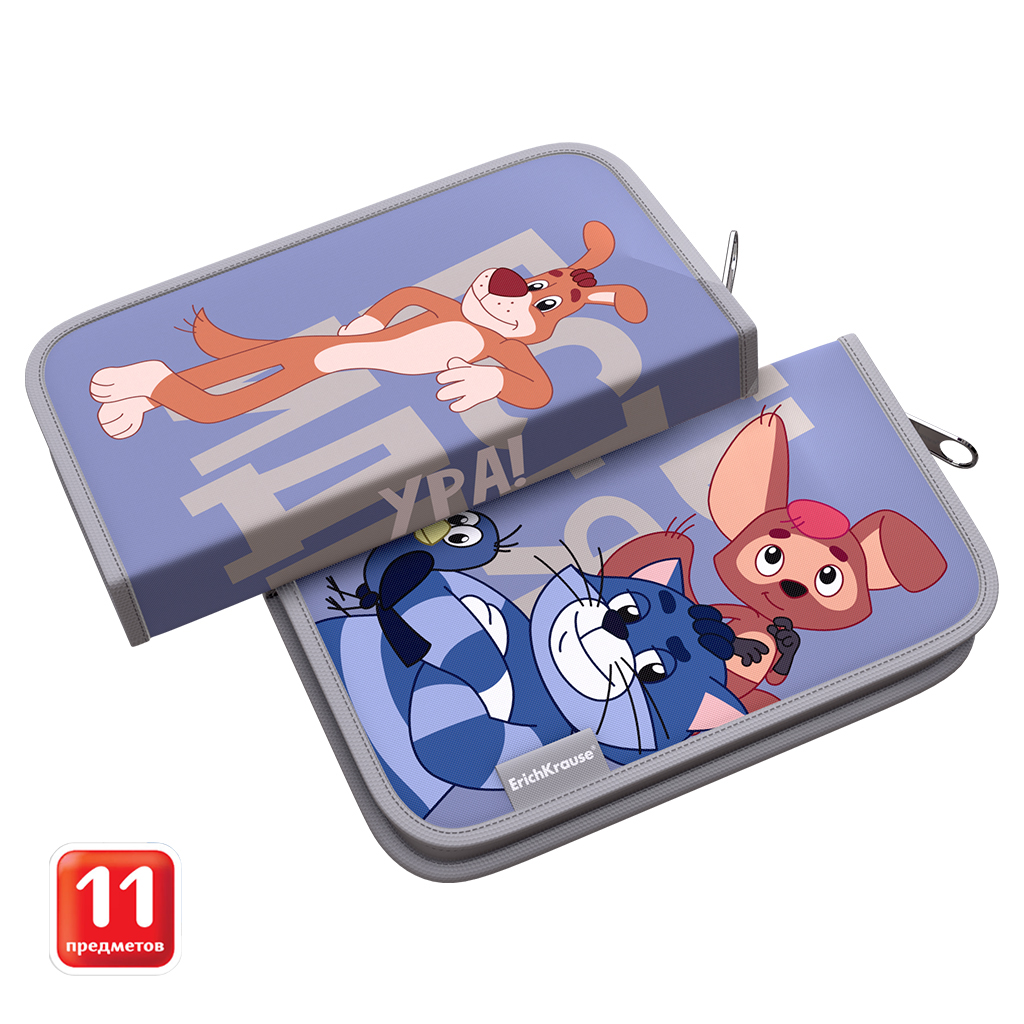 Пенал-книжка с наполнением ErichKrause 110x205x25мм Простоквашино (Идея) Пенал-книжка с наполнением ErichKrause 110x205x25мм Простоквашино (Идея)