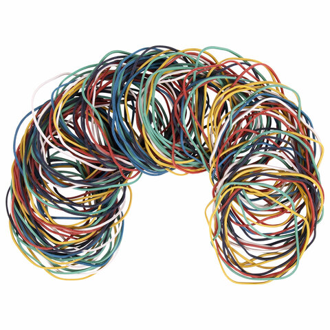 Резинки банковские универсальные диаметром 80 мм, STAFF 100 г, цветные,