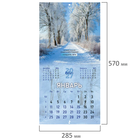 Календарь настенный перекидной 2027 г., BRAUBERG, 12 листов, 28,5х57 см, Календарь настенный перекидной 2027 г., BRAUBERG, 12 листов, 28,5х57 см,