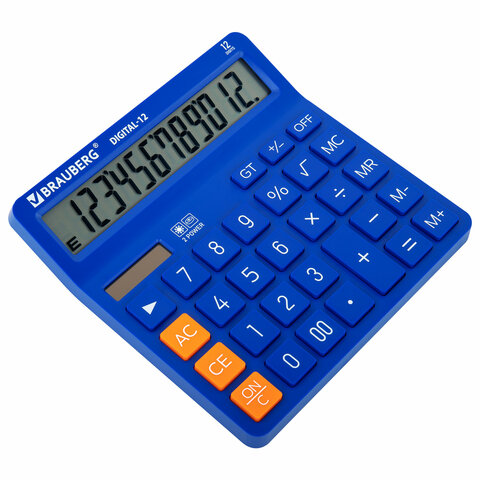 Калькулятор настольный BRAUBERG DIGITAL-12-BL (151х152 мм), 12 разрядов, двойное