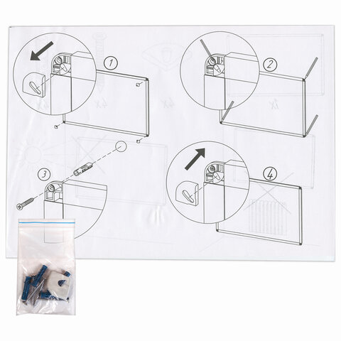 Доска пробковая для объявлений (60х90 см), алюминиевая рамка, ГАРАНТИЯ 10 ЛЕТ,