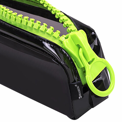 Пенал BRAUBERG с объемной "тракторной" молнией, 1 отделение, ПВХ,