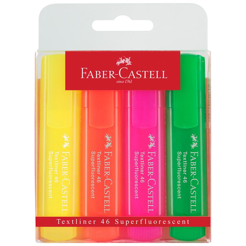 Набор текстовыделителей Faber-Castell "46 Superfluorescent" 4 Набор текстовыделителей Faber-Castell "46 Superfluorescent" 4