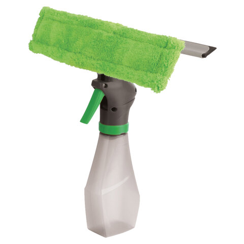 Окномойка "3 в 1": насадка из микрофибры, сгон, рукоятка-флакон с Окномойка "3 в 1": насадка из микрофибры, сгон, рукоятка-флакон с