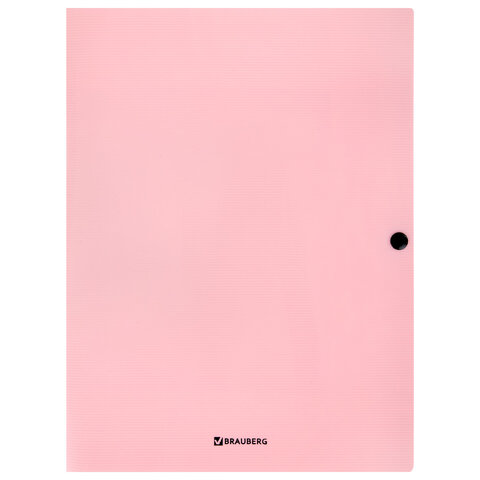 Папка на кнопке пластиковая BRAUBERG "PASTEL", А4, 3 клапана, 600 мкм,