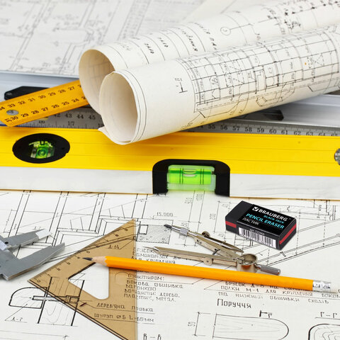 Резинка стирательная BRAUBERG "BlackJack", в картонном держателе,