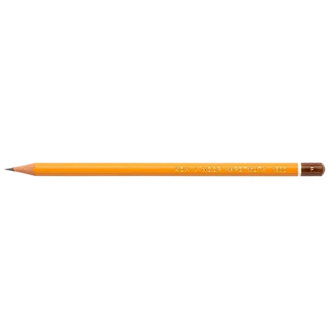 Карандаш чернографитный KOH-I-NOOR 1500, 1 шт., F, корпус желтый, заточенный, Карандаш чернографитный KOH-I-NOOR 1500, 1 шт., F, корпус желтый, заточенный,