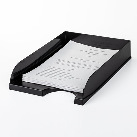 Лоток горизонтальный для бумаг BRAUBERG Standard, 350х253х65 мм, черный, 237947 Лоток горизонтальный для бумаг BRAUBERG Standard, 350х253х65 мм, черный, 237947