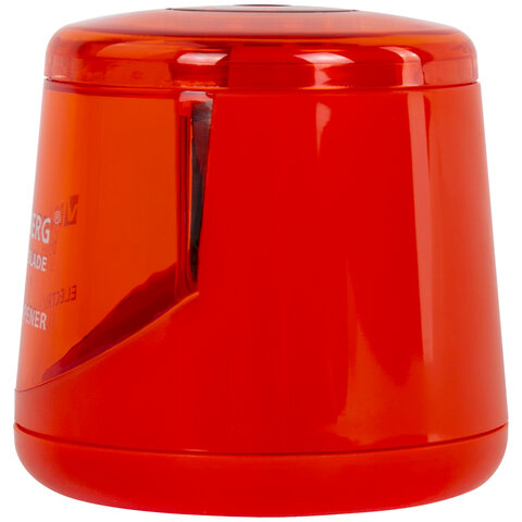 Точилка электрическая BRAUBERG DOUBLE BLADE RED, двойное лезвие, питание от 2