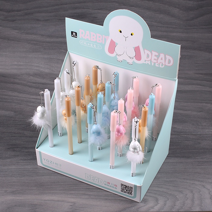 Ручка гелевая синяя "Darvish" с брелоком Кролик с мехом Ручка гелевая синяя "Darvish" с брелоком Кролик с мехом