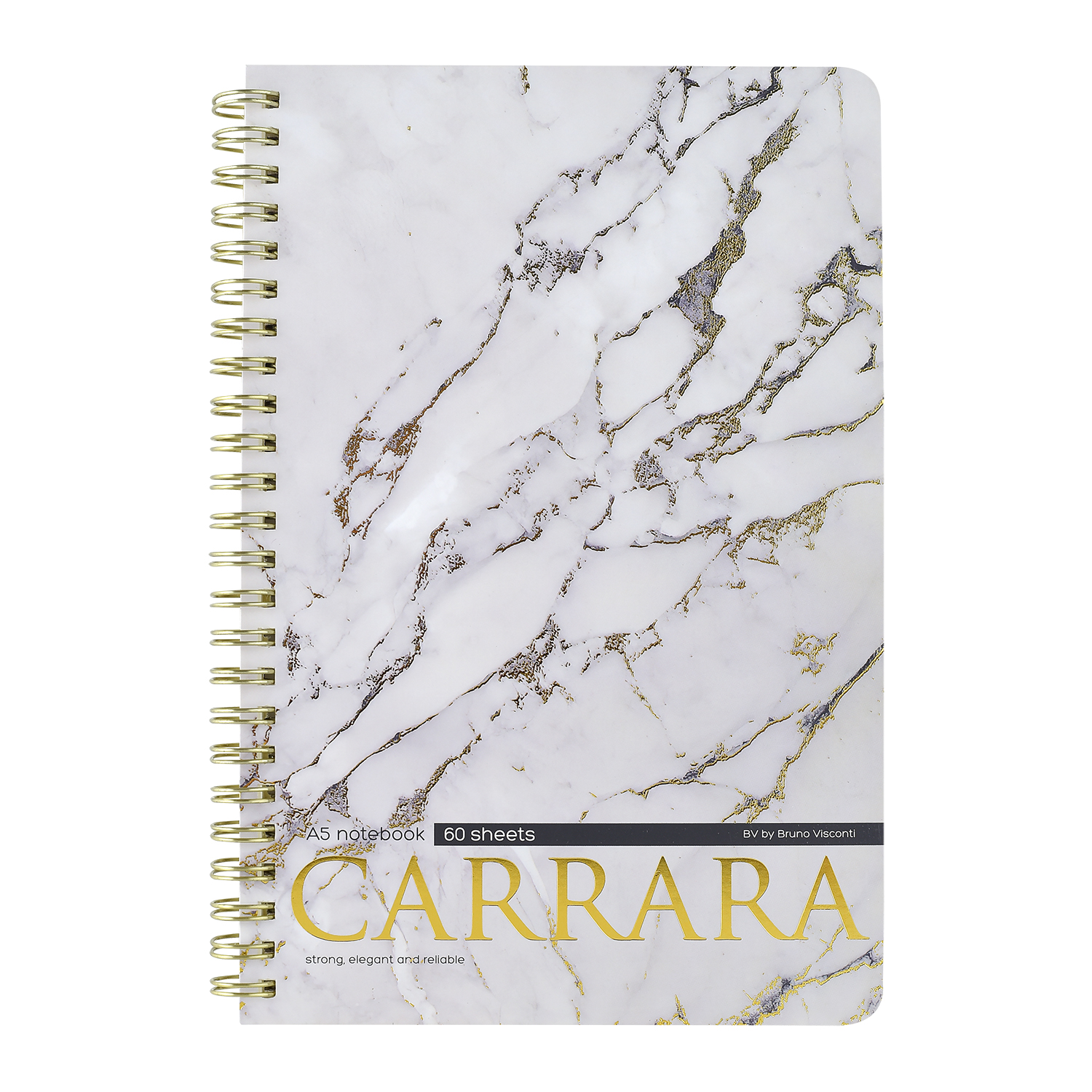 ТЕТРАДЬ НА ГРЕБНЕ, А5, Bruno Visconti "CARRARA" 60 листов, клетка ТЕТРАДЬ НА ГРЕБНЕ, А5, Bruno Visconti "CARRARA" 60 листов, клетка