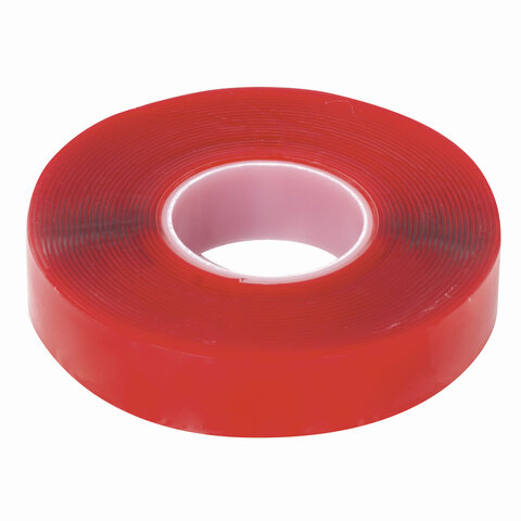 Монтажная прозрачная суперпрочная двухсторонняя лента 19 мм х 5 м, акриловая, 1