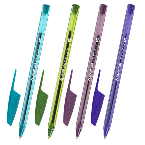 Ручки шариковые BRAUBERG X-30 COLOR MIX, КОМПЛЕКТ 12 ШТ., СИНИЕ, пишущий узел 1 Ручки шариковые BRAUBERG X-30 COLOR MIX, КОМПЛЕКТ 12 ШТ., СИНИЕ, пишущий узел 1