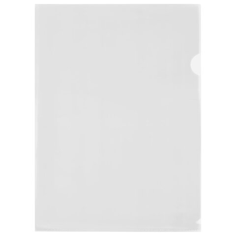 Папка-уголок А4 BRAUBERG UNIVERSAL, прозрачная, 0,10 мм, со штрихкодом, 273044