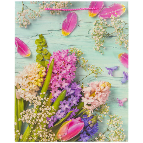 Пакет подарочный 26,5x12,7x33 см ЗОЛОТАЯ СКАЗКА "Spring Flowers", Пакет подарочный 26,5x12,7x33 см ЗОЛОТАЯ СКАЗКА "Spring Flowers",