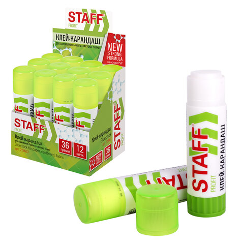 Клей-карандаш УСИЛЕННЫЙ STAFF Profit, 36 г, PVP-основа, 228663 Клей-карандаш УСИЛЕННЫЙ STAFF Profit, 36 г, PVP-основа, 228663