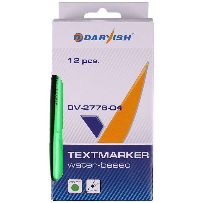 Маркер-выделитель на водной основе "Darvish" зеленый