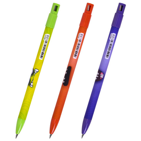 Карандаш механический цанговый 2 мм, с принтом кросс-серия МОНСТРИКИ, BRAUBERG,