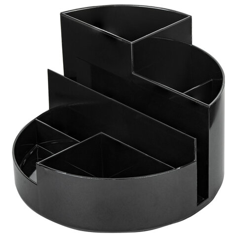 Подставка-органайзер BRAUBERG ROUND, 6 отделений, 130х130х90 мм, черная, 238100, Подставка-органайзер BRAUBERG ROUND, 6 отделений, 130х130х90 мм, черная, 238100,
