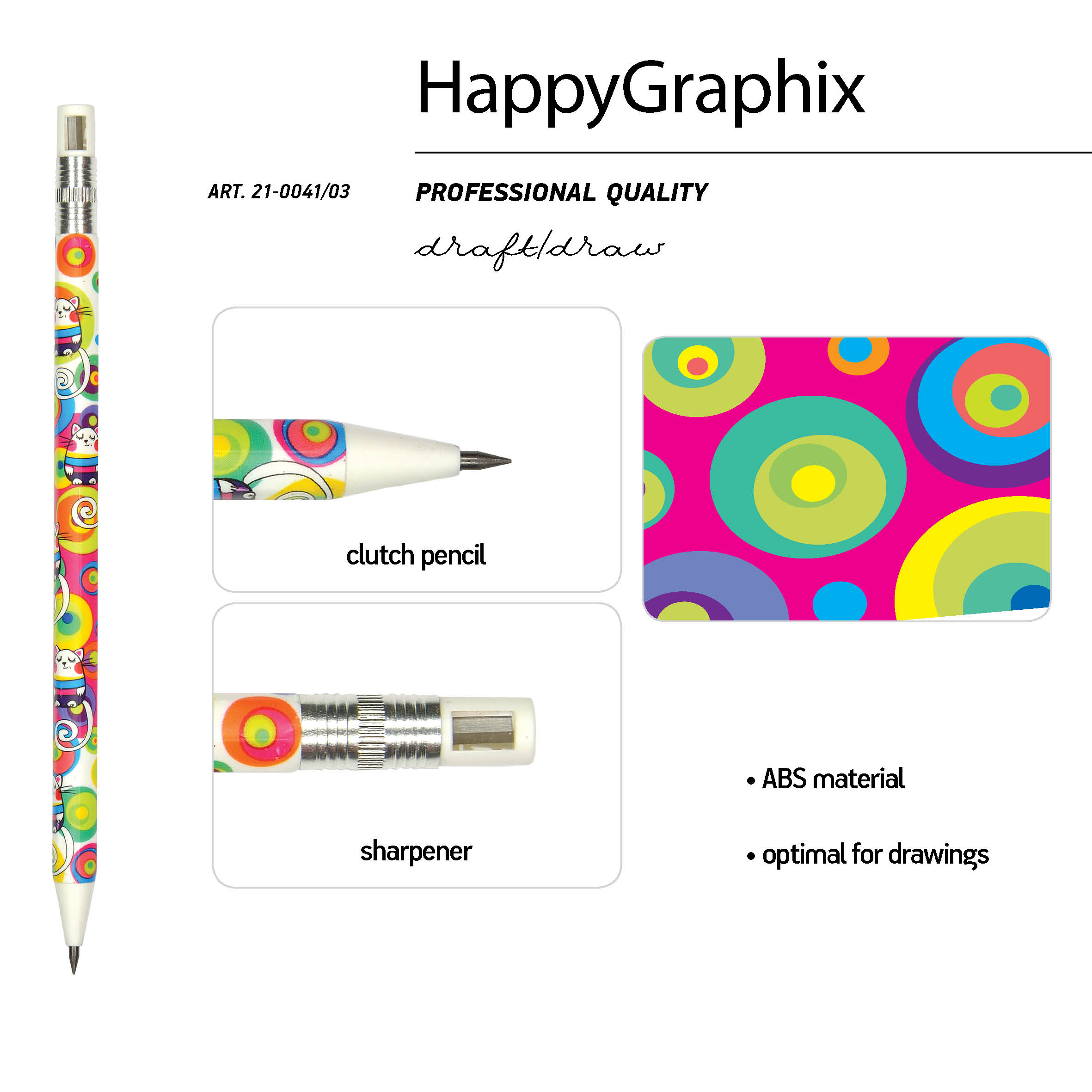 КАРАНДАШ МЕХАНИЧЕСКИЙ ЦАНГОВЫЙ С ТОЧИЛКОЙ "FunGraphix. Мультики. Кот" КАРАНДАШ МЕХАНИЧЕСКИЙ ЦАНГОВЫЙ С ТОЧИЛКОЙ "FunGraphix. Мультики. Кот"