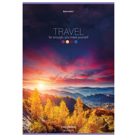 Тетрадь А4, 96 л., BRAUBERG, скоба, клетка, обложка картон, "Journey", Тетрадь А4, 96 л., BRAUBERG, скоба, клетка, обложка картон, "Journey",