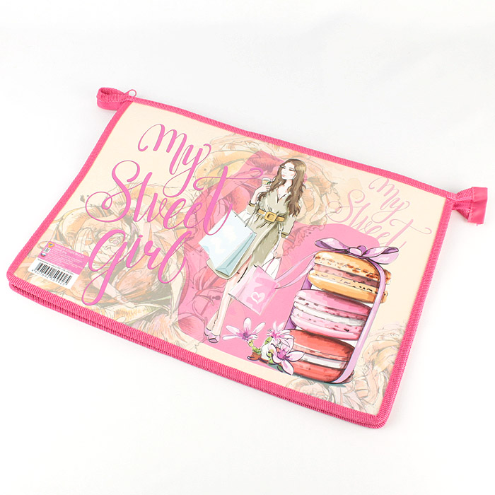 Папка для тетрадей А4 на молнии Сладкий день Папка для тетрадей А4 на молнии Сладкий день