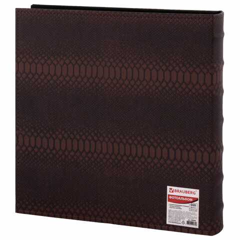 Фотоальбом BRAUBERG на 500 фотографий 10х15 см, обложка под кожу рептилии, рамка Фотоальбом BRAUBERG на 500 фотографий 10х15 см, обложка под кожу рептилии, рамка