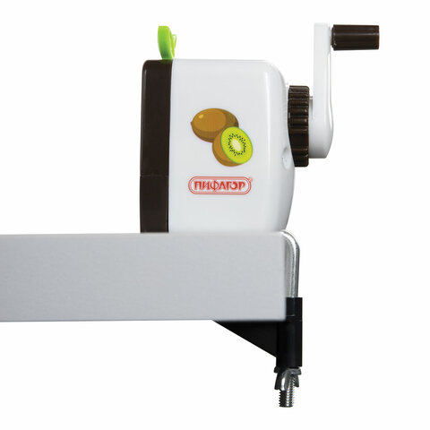 Точилка механическая ПИФАГОР "Киви", корпус белый/салатовый, 270428 Точилка механическая ПИФАГОР "Киви", корпус белый/салатовый, 270428