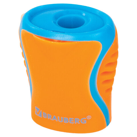 Точилка BRAUBERG "Mix", с контейнером, пластиковая, корпус ассорти, Точилка BRAUBERG "Mix", с контейнером, пластиковая, корпус ассорти,