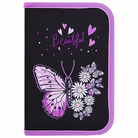 Пенал BRAUBERG с наполнением, 1 отделение, 1 откидная планка, 24 предмета, 21х14 Пенал BRAUBERG с наполнением, 1 отделение, 1 откидная планка, 24 предмета, 21х14