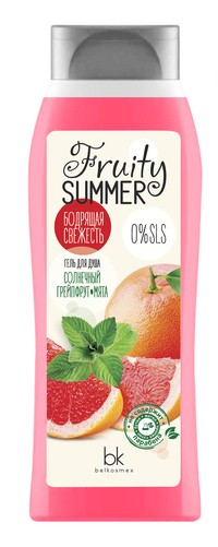 БЕЛКОСМЕКС FRUITY SUMMER Гель для душа солнечный грейпфрут мята 500г/15шт БЕЛКОСМЕКС FRUITY SUMMER Гель для душа солнечный грейпфрут мята 500г/15шт