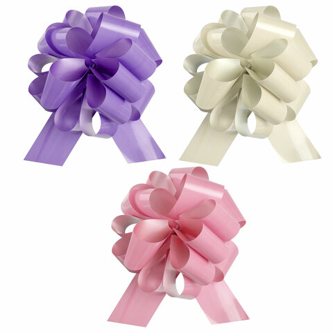 Бант-шар d = 15 см для подарка, НАБОР 3 шт., глянец, цвета розовый, фиолетовый, Бант-шар d = 15 см для подарка, НАБОР 3 шт., глянец, цвета розовый, фиолетовый,