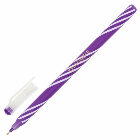 Ручка шариковая масляная ЮНЛАНДИЯ "CANDY", СИНЯЯ, корпус ассорти, узел Ручка шариковая масляная ЮНЛАНДИЯ "CANDY", СИНЯЯ, корпус ассорти, узел