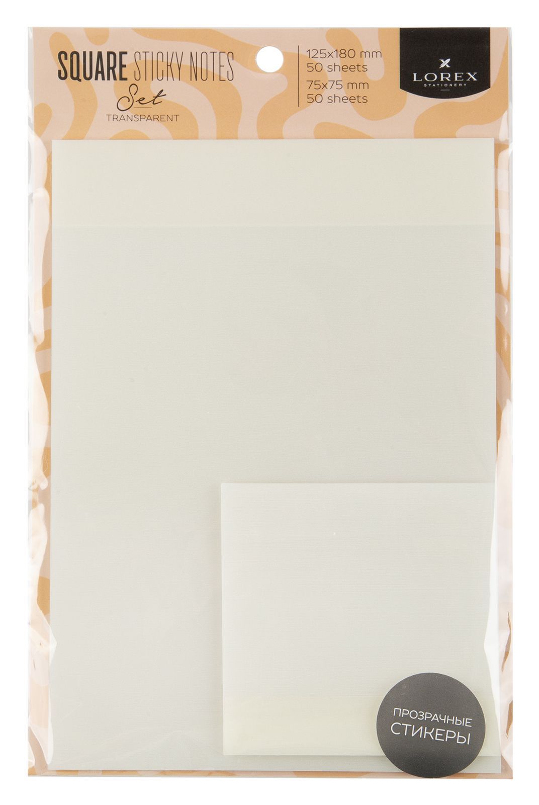 Блок самоклеящийся прозрачный LOREX TRANSPARENT SET 180x125 мм, 75x75 мм 2 шт 50 Блок самоклеящийся прозрачный LOREX TRANSPARENT SET 180x125 мм, 75x75 мм 2 шт 50