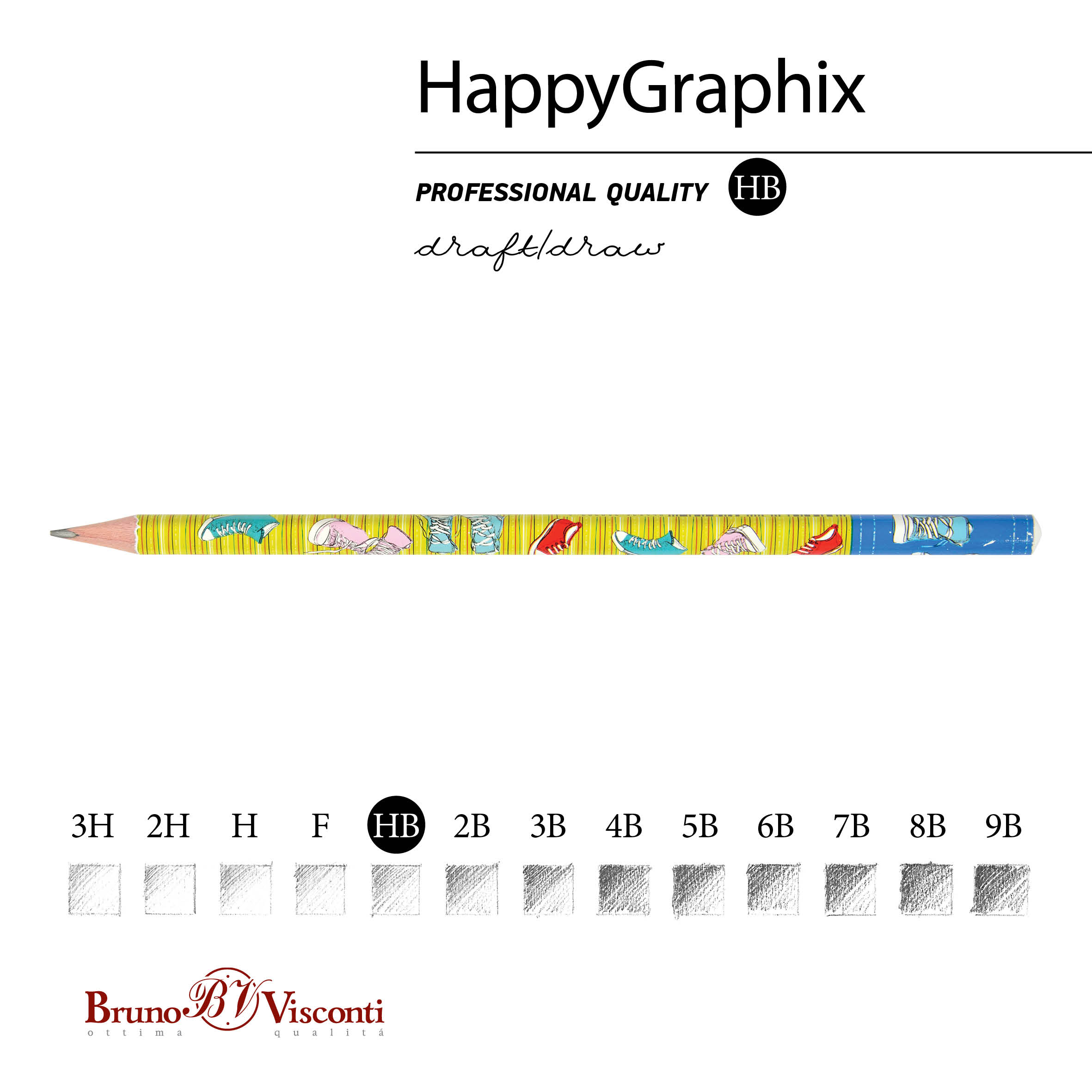 КАРАНДАШ ЧЕРНОГРАФИТОВЫЙ "HappyGraphix" КЕДЫ НВ КАРАНДАШ ЧЕРНОГРАФИТОВЫЙ "HappyGraphix" КЕДЫ НВ