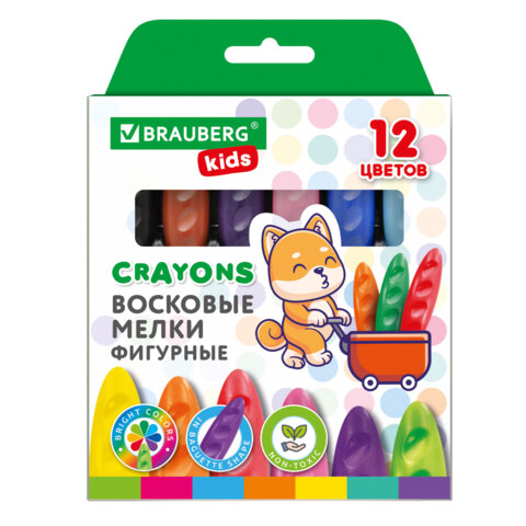 Восковые мелки фигурные BRAUBERG KIDS "Батоны", 12 цветов, 273093 Восковые мелки фигурные BRAUBERG KIDS "Батоны", 12 цветов, 273093