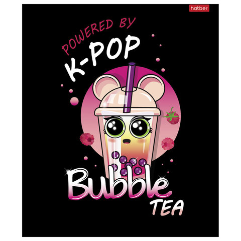 Тетрадь А5, 48 л., HATBER скоба, клетка, глянцевая ламинация, "Bubble