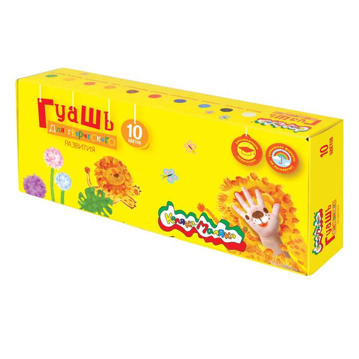 Гуашь Каляка-Маляка 17,5 мл 10 цв. 3+: ГКМ10/17 штр.: 4602723003281 Гуашь Каляка-Маляка 17,5 мл 10 цв. 3+: ГКМ10/17 штр.: 4602723003281