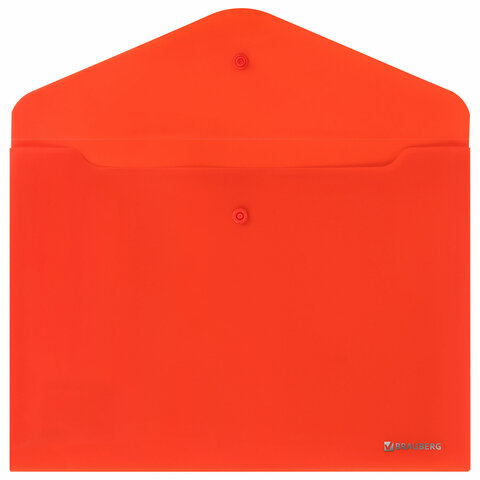 Папка-конверт с кнопкой BRAUBERG "SUPER", А4, матовая непрозрачная,