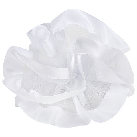 Бант для волос НАБОР 2 шт., диаметр 17 см, на резинке, белый, MONTE VITA (МОНТЕ