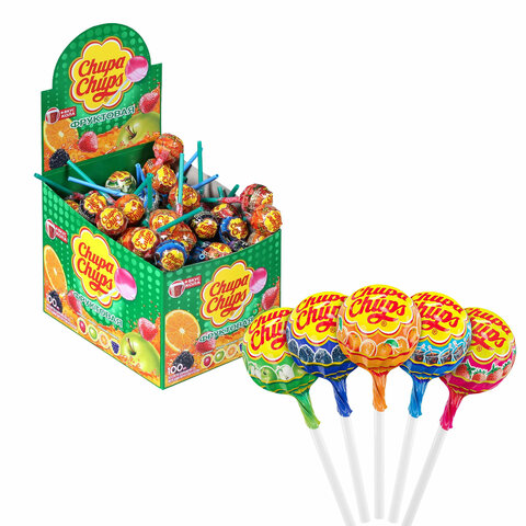 Карамель CHUPA CHUPS (Чупа-Чупс) фруктовая с соком + кола, 12 г, 61888 Карамель CHUPA CHUPS (Чупа-Чупс) фруктовая с соком + кола, 12 г, 61888