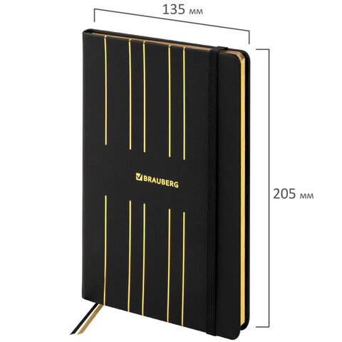 Блокнот А5 (135х205 мм) BRAUBERG "TOUCH", под кожу, 80 л., линия,